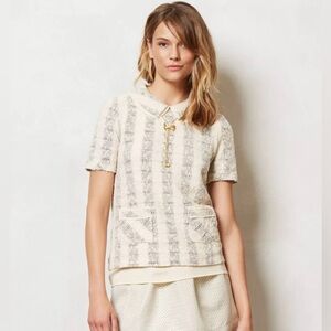 Anthropologie Postmark Striped Cadence Top Size XS